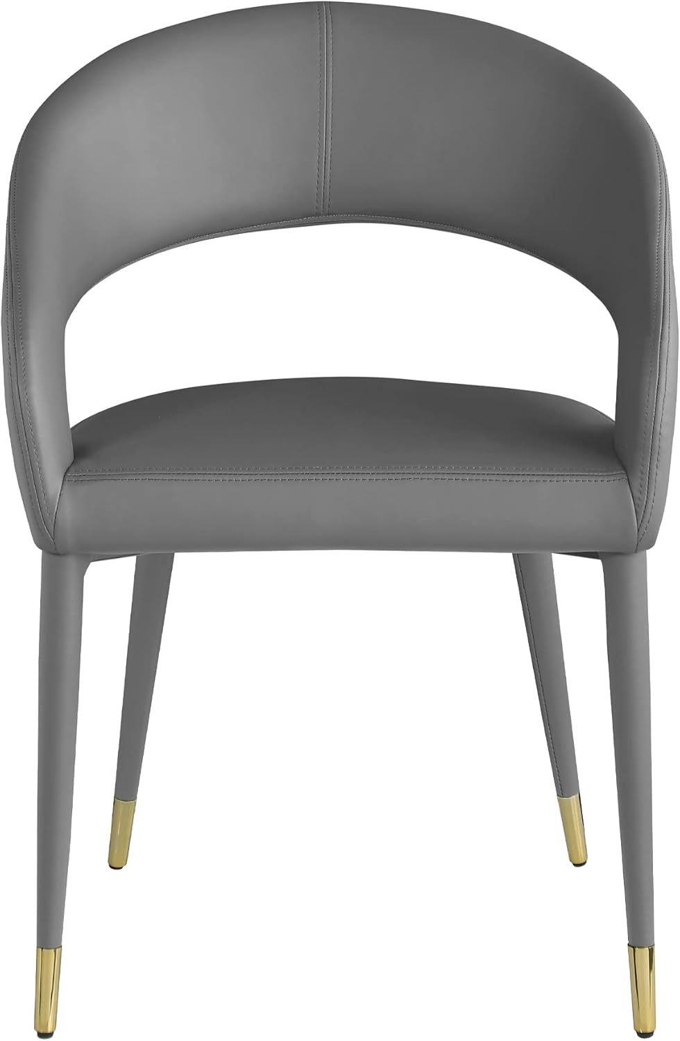 Contemporary Dining Chair Pair with Metallic Accents
