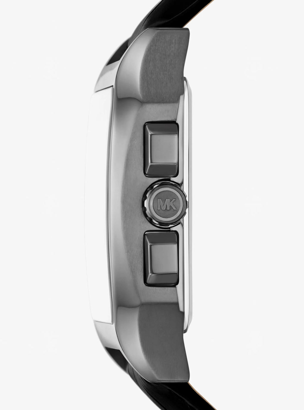 Oversized Hayes Gunmetal-Tone and Crocodile Embossed Leather Strap Sport Watch