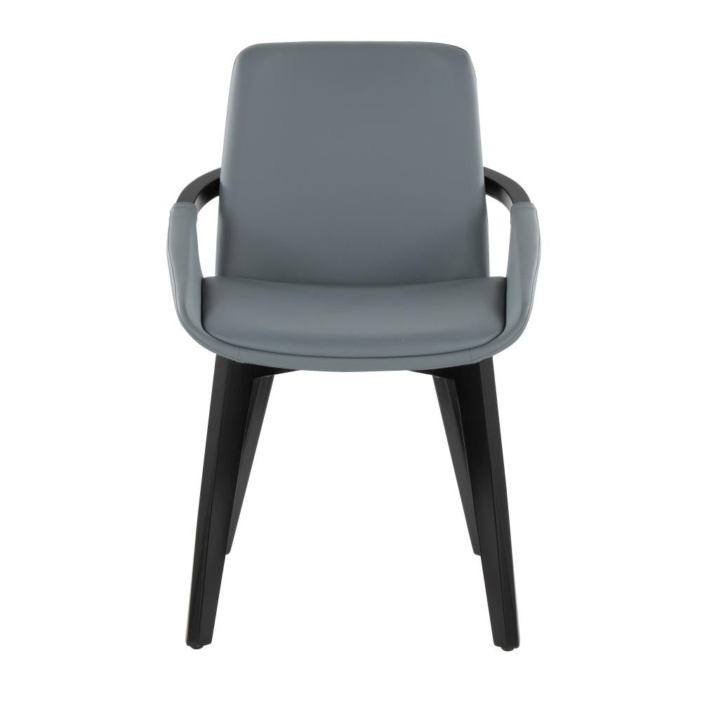 Mid-Century Modern Chair with Bamboo Frame and Cushioned Seat