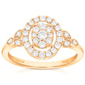 1/2 cttw Lab Grown Diamond Ring in Rose Gold Plated Silver For Women