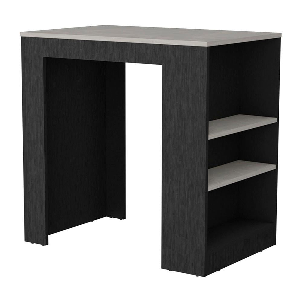 Kitchen Island with Three-Side Storage Shelves