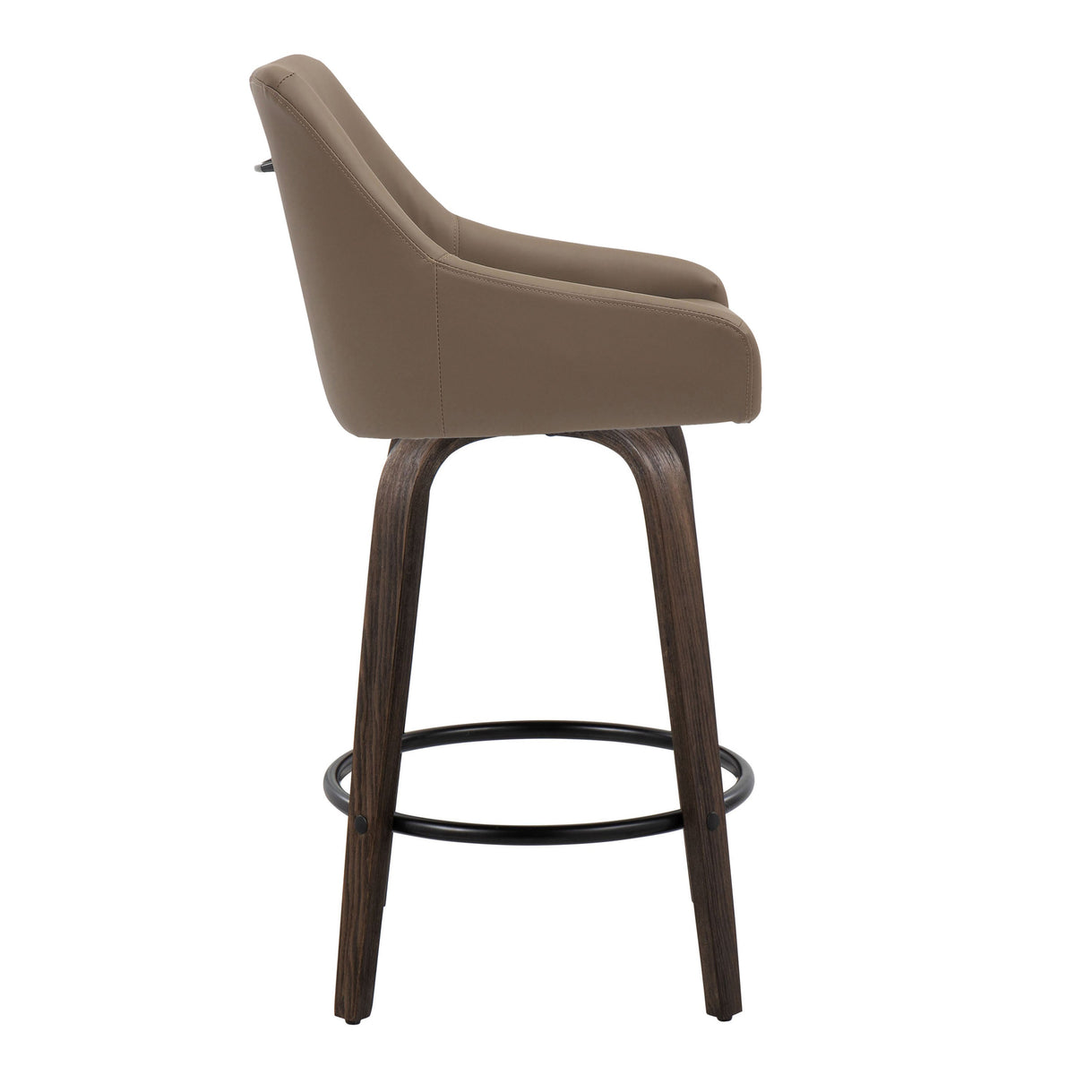 Set of 2 Swivel Counter Stools with Footrests