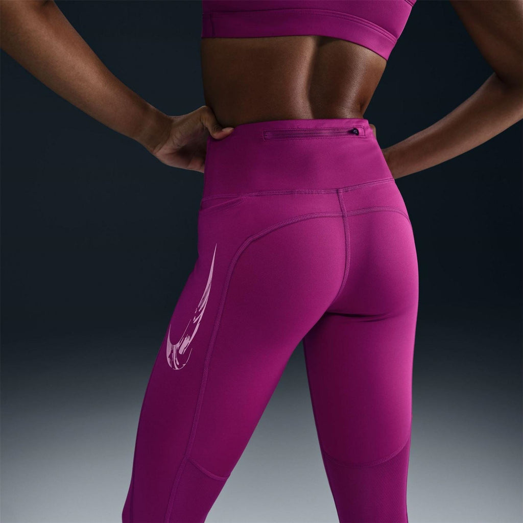 Nike Fast Solid Patterned High Rise Compression Leggings