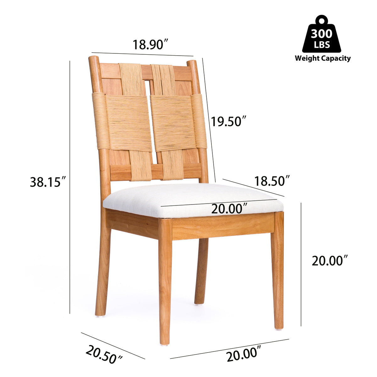 Rubberwood Frame Chairs with Woven Backs