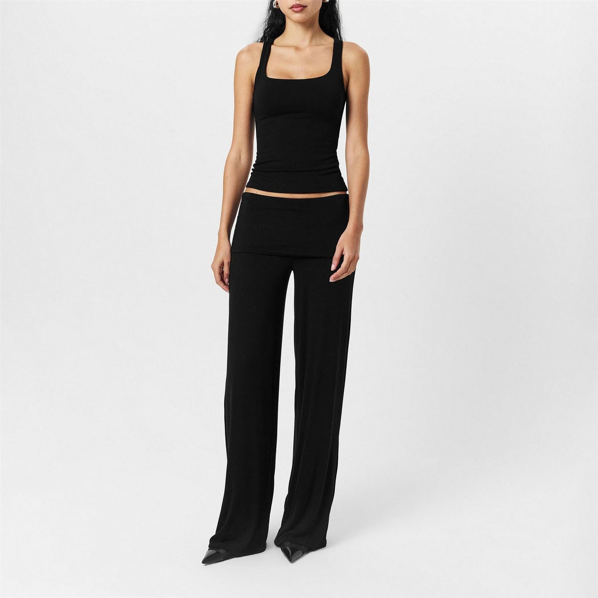 Naked Wardrobe Fold Over Wide Leg Pants