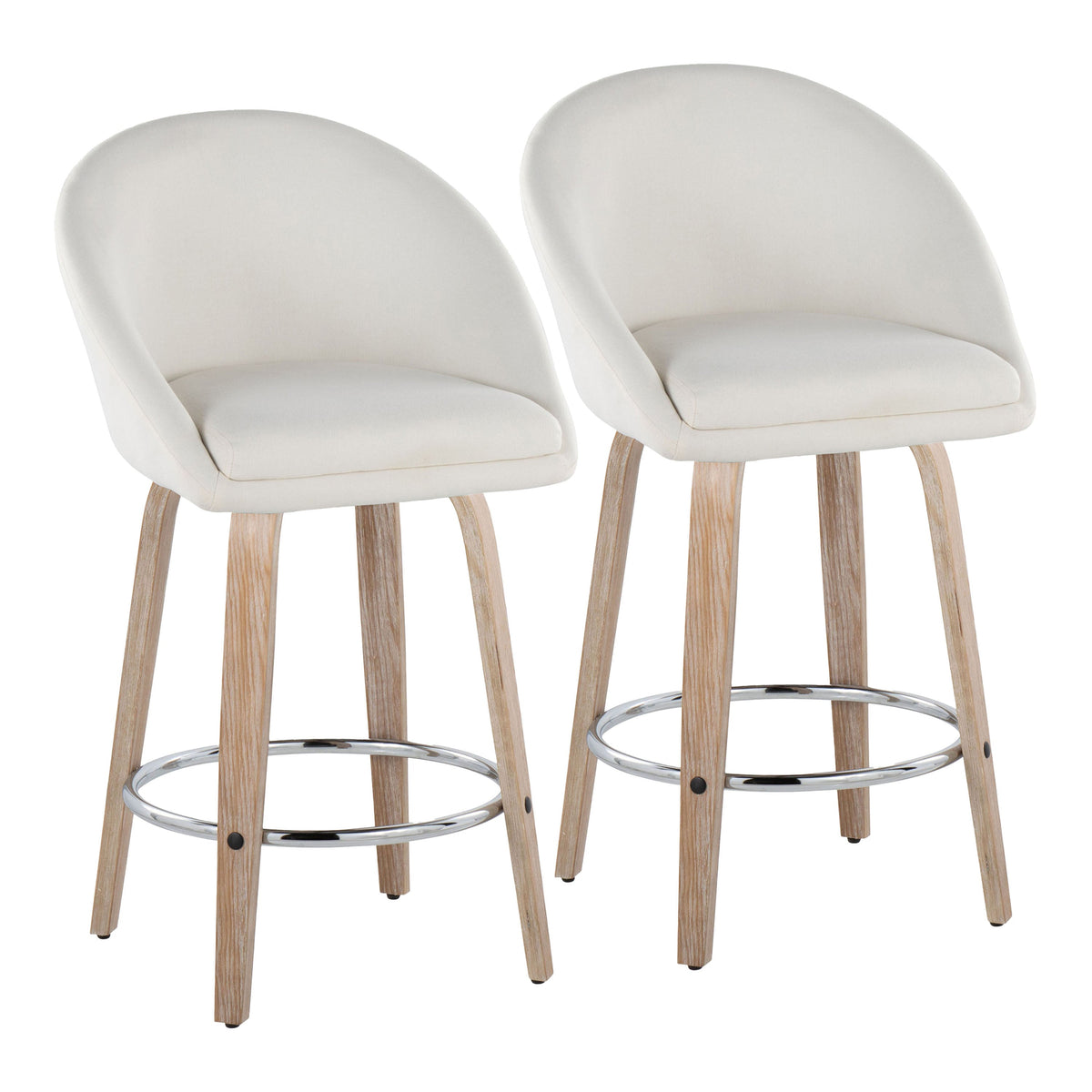 26-Inch Upholstered Counter Chairs with Footrests