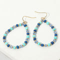 Faceted Beaded Teardrop Hoop Drop Earrings