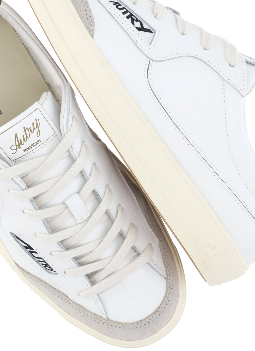 White Windscape Low Suede Leather Low-Top Sneakers