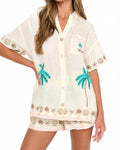 Parker Button Down Shirt In Beachfront Embroidery