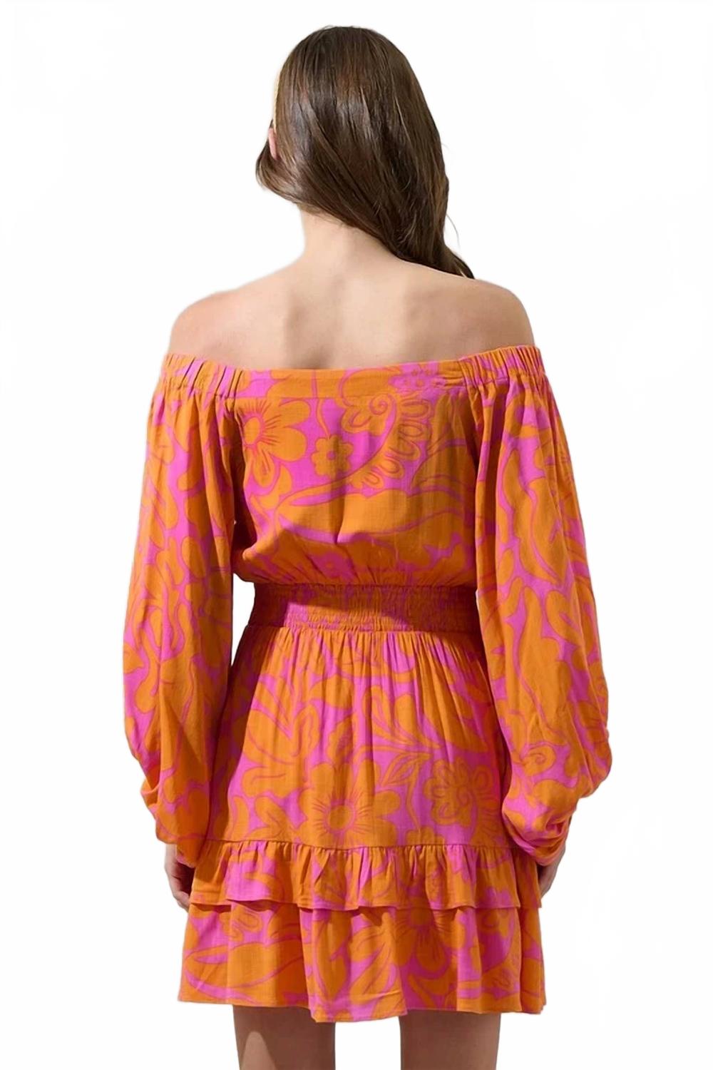 Kaci Smocked Mini Dress In Pink