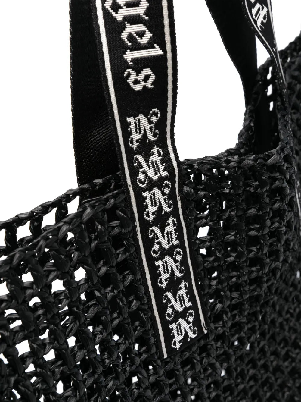 Palm Angelslogo-strap raffia tote bag