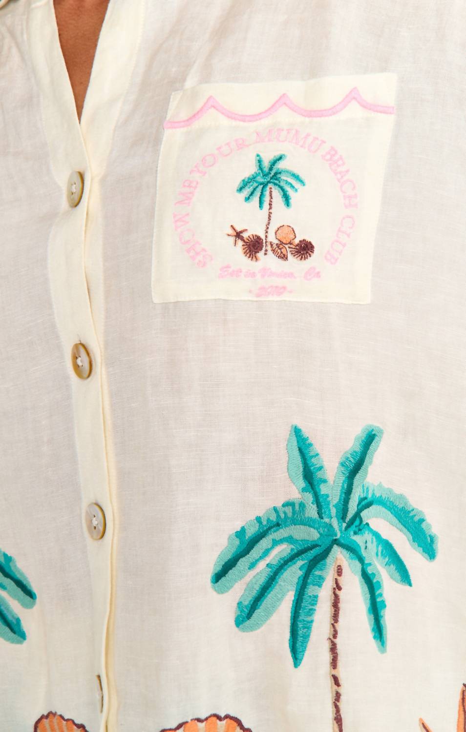Parker Button Down Shirt In Beachfront Embroidery