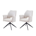 Set of 2 Modern Fabric Accent Chairs with Rotating Seats for Dining and Home Office