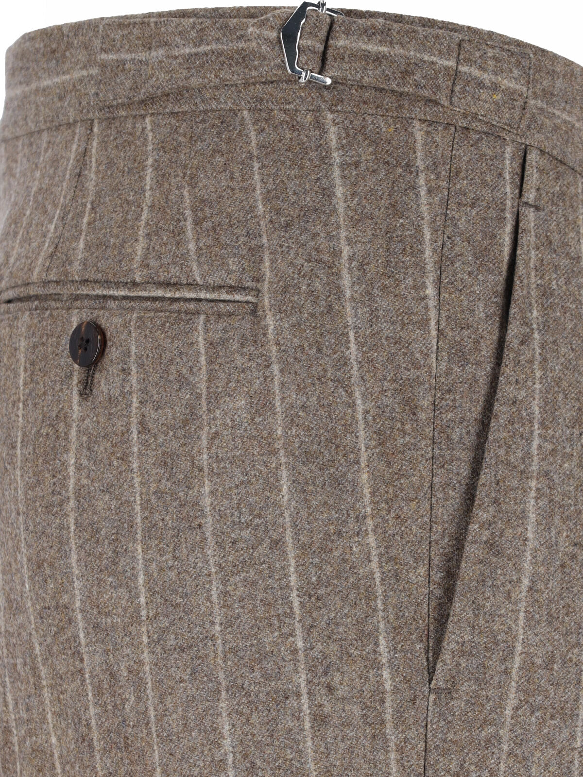Brown Pinstripe Textured Fabric Suit