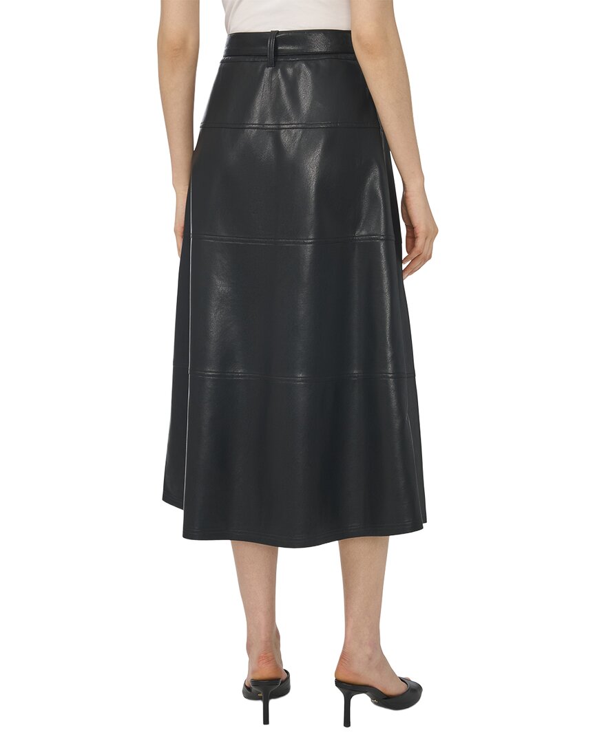 CeCe Faux Leather Tie Waist Midi Skirt