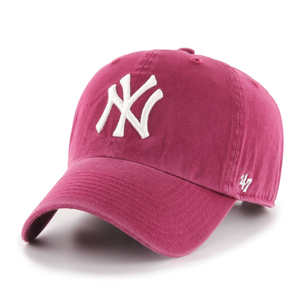 47 Brand New York Yankees Clean Up Strapback Hat in Cardinal | Men