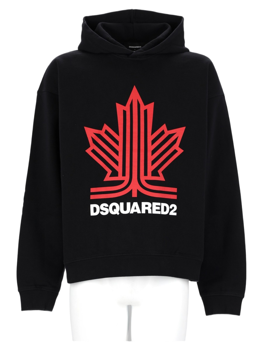 Relaxed Fit Black Graphic Cotton Sweatshirt