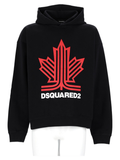 Relaxed Fit Black Graphic Cotton Sweatshirt
