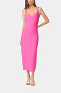 Celina Column Maxi Dress In Hot Pink