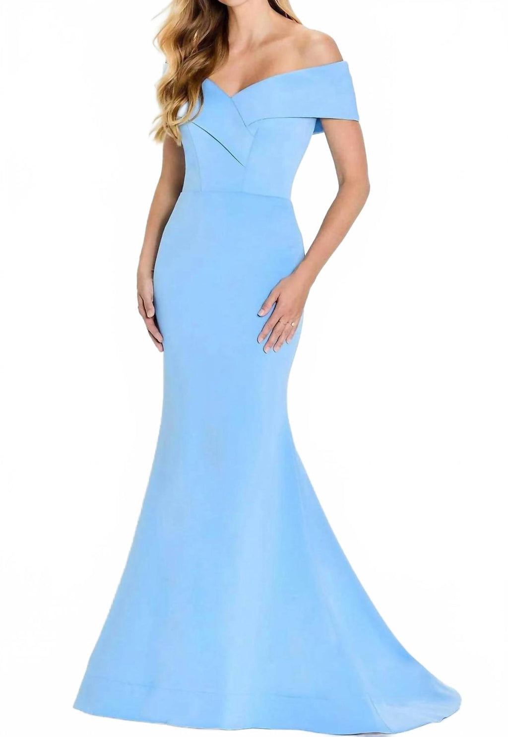 Off Shoulder Mermaid Gown In Powder Blue