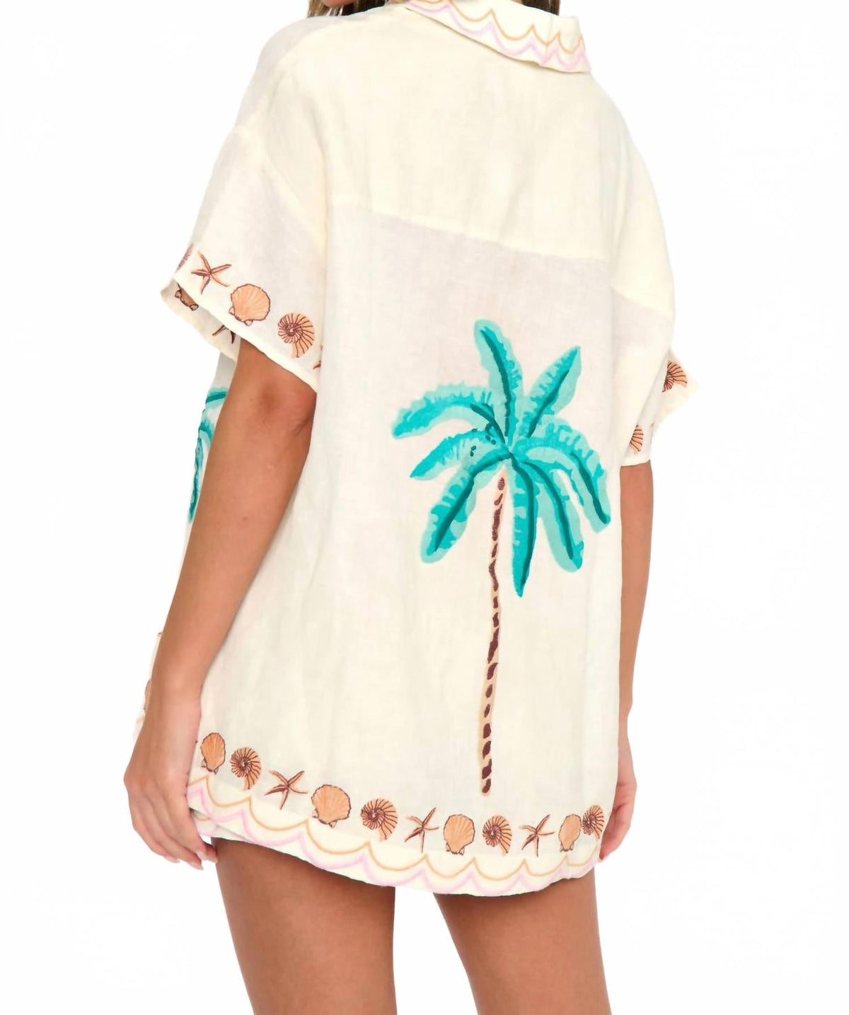 Parker Button Down Shirt In Beachfront Embroidery