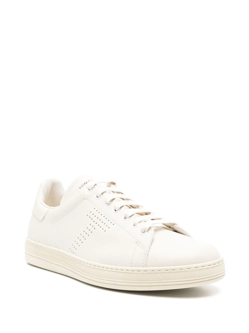 Tom Ford Perforated-Logo Leather Sneakers