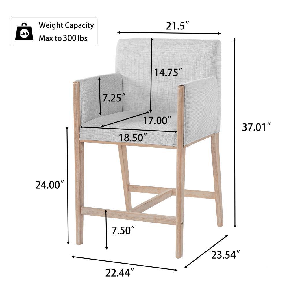 Set of 2 Comfortable Counter Height Chairs with Armrests