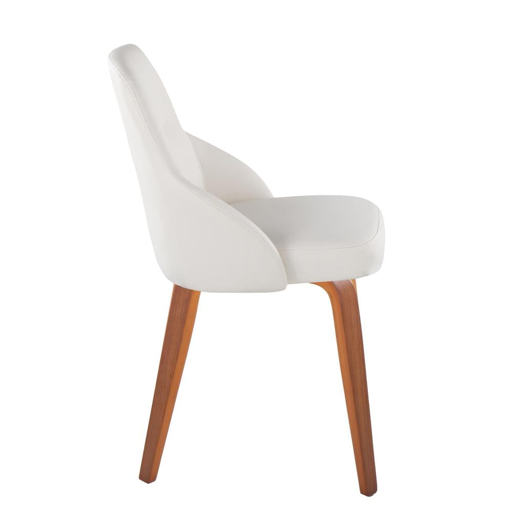 Set of 2 Mid-Century Accent Chairs with Solid Wood Frames and Padded Seating