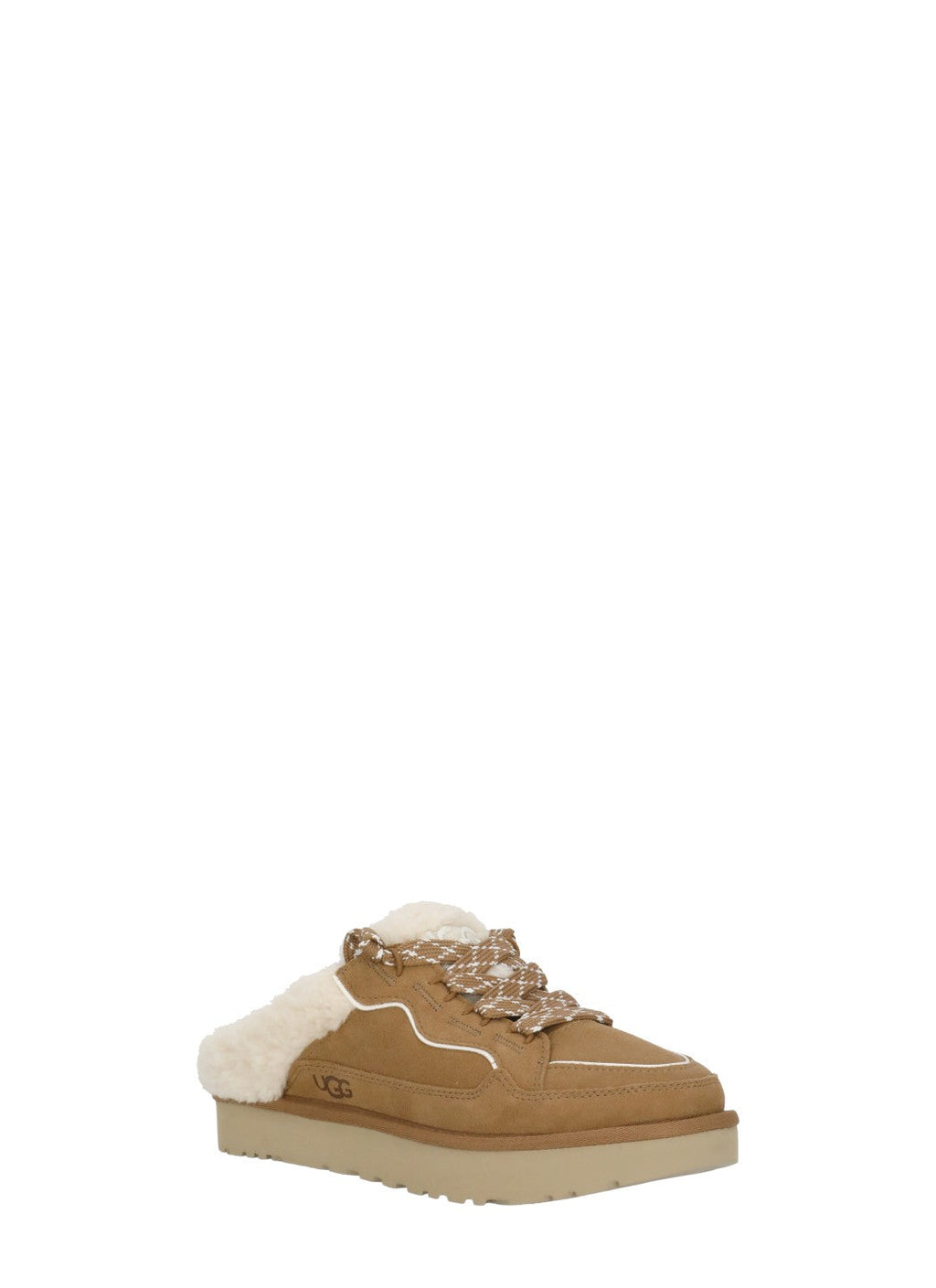 Brown Lowmel Mule Shearling Suede Slippers