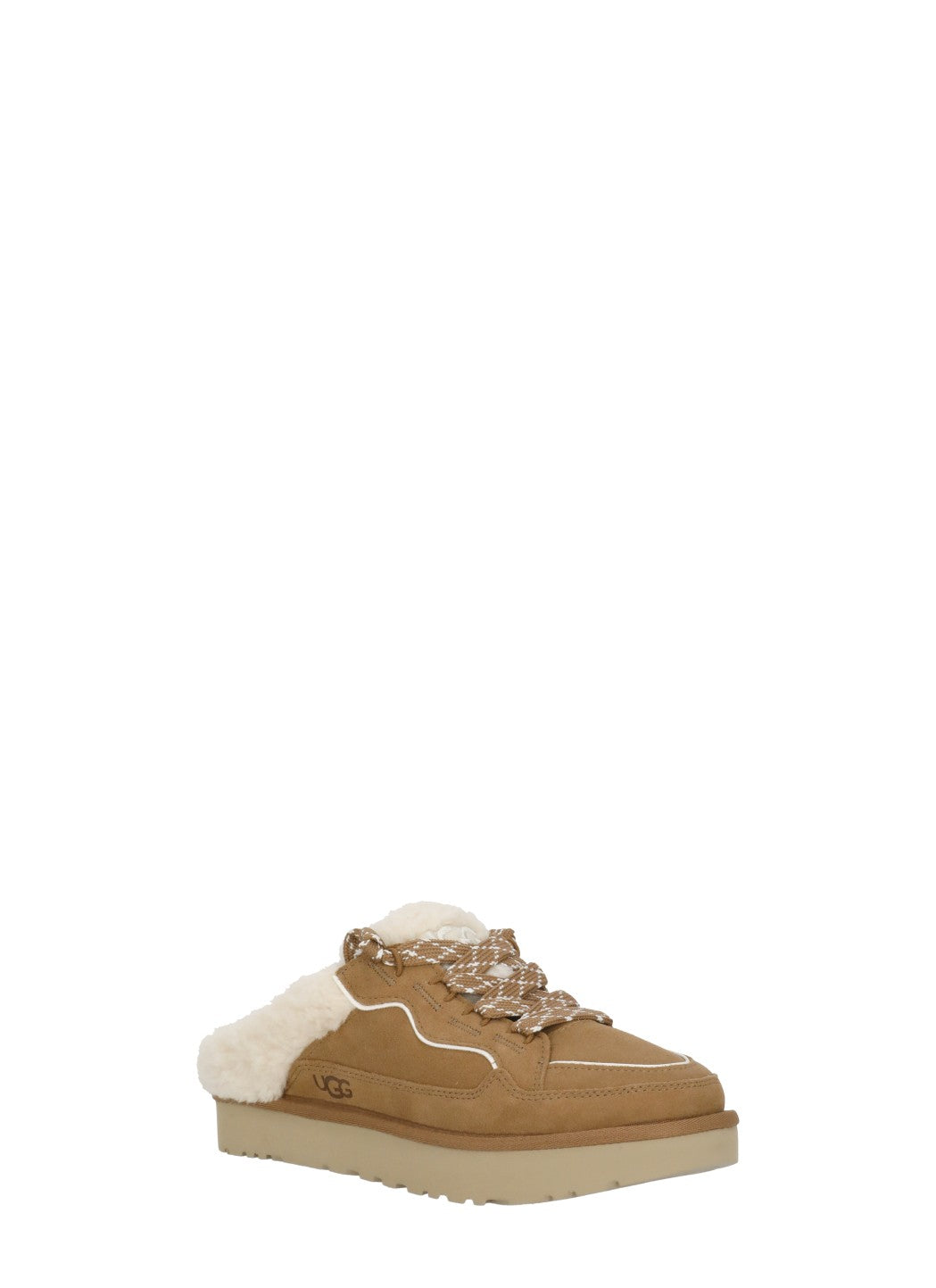Brown Lowmel Mule Shearling Suede Slippers