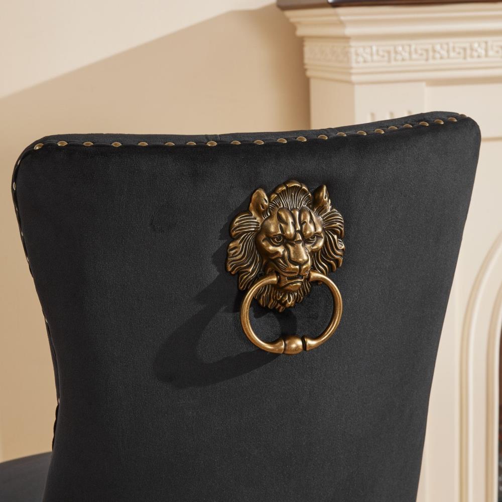 Set of 2 Velvet Dining Chairs with High Backrests