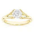 1 cttw Lab Grown Diamond Engagement Solitaire Ring in 14K Yellow Gold For Women
