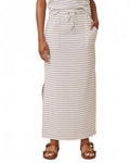 Kennedy Skirt In Pale Oak And Eucalyptus Stripe