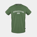 Aquascutum Arch Lettering Printed Logo Crew Neck Short Sleeve Jersey T-Shirt