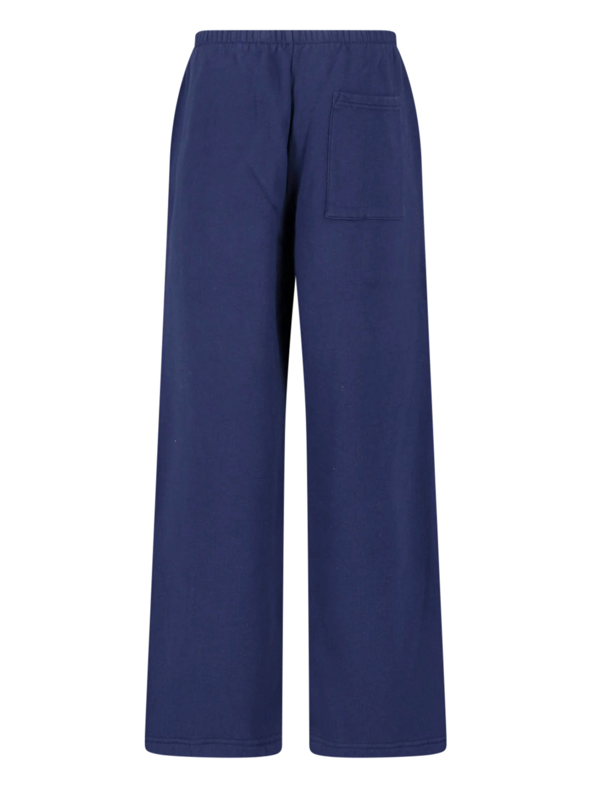 Blue Cotton-Blend Wide-Leg Sweatpants