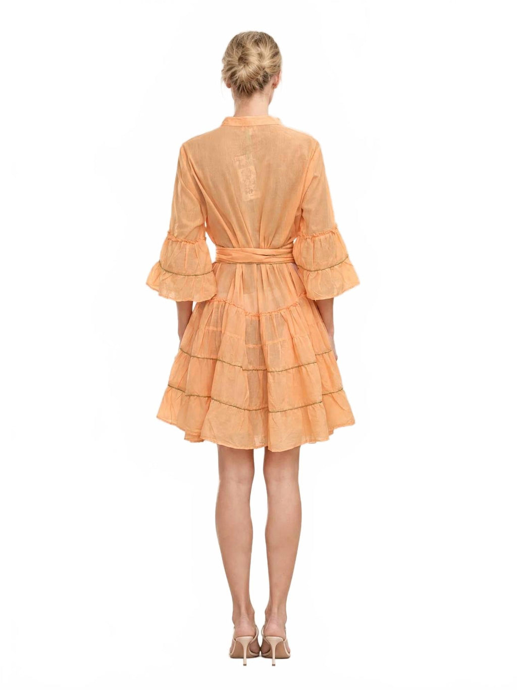 Monaco Short Dress In Plain Orange