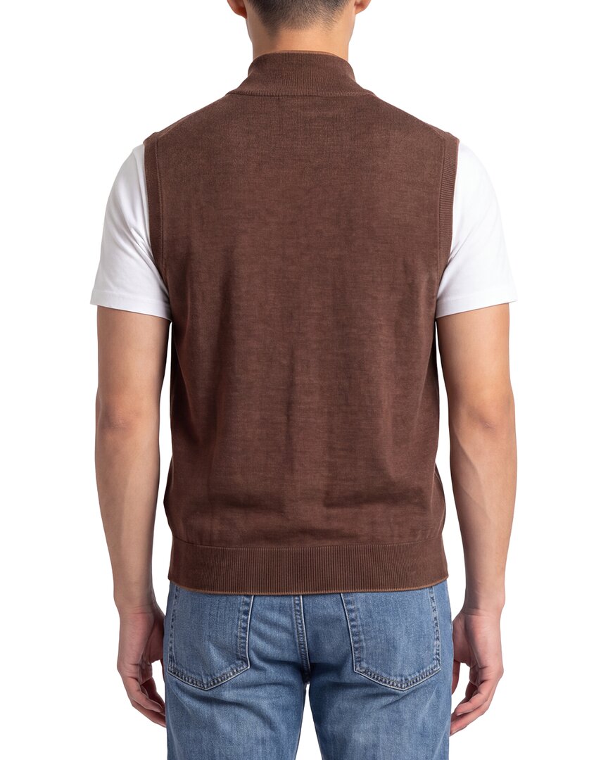 Raffi Merino Wool 1/4-Zip Mock Vest