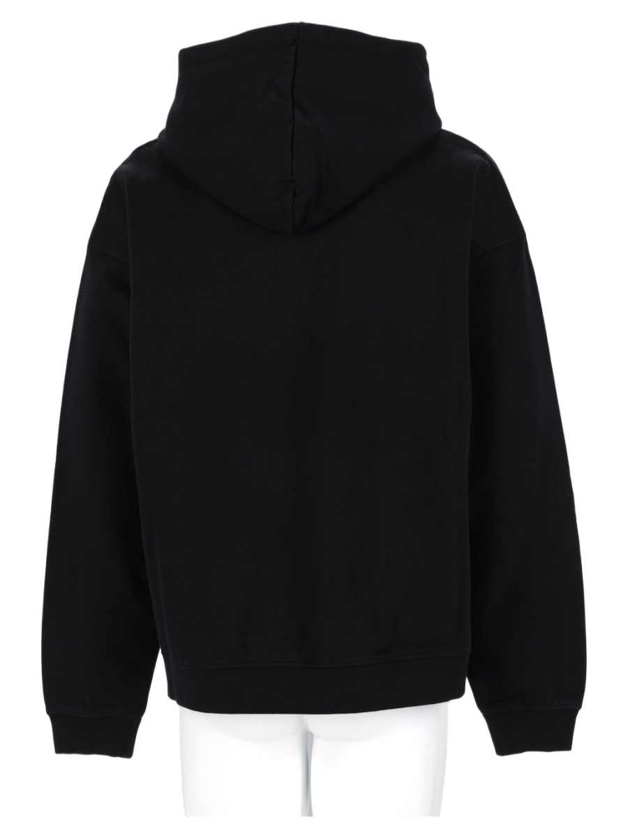 Relaxed Fit Black Graphic Cotton Sweatshirt