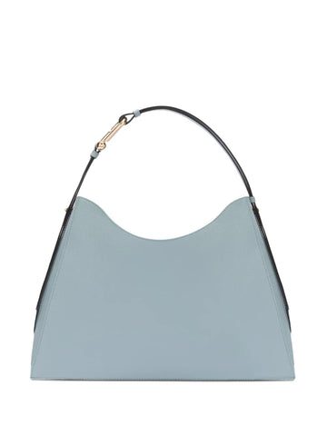 Furlacurved-handle leather shoulder bag