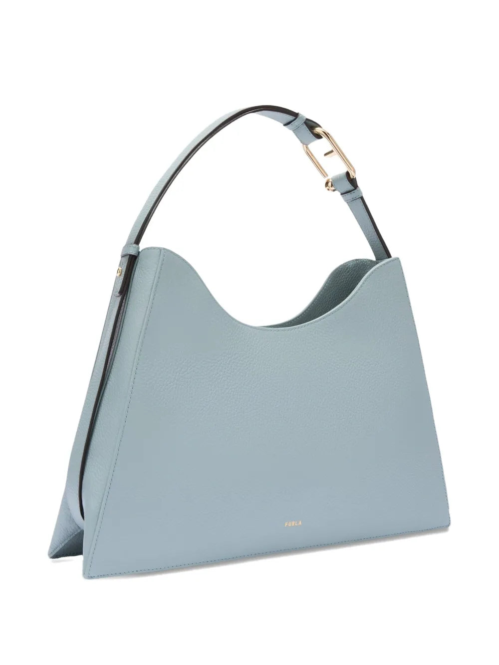Furlacurved-handle leather shoulder bag