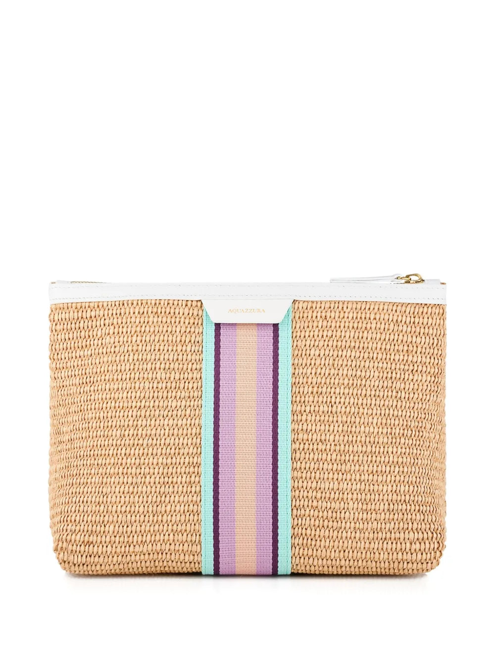 Aquazzuraraffia stripe clutch bag