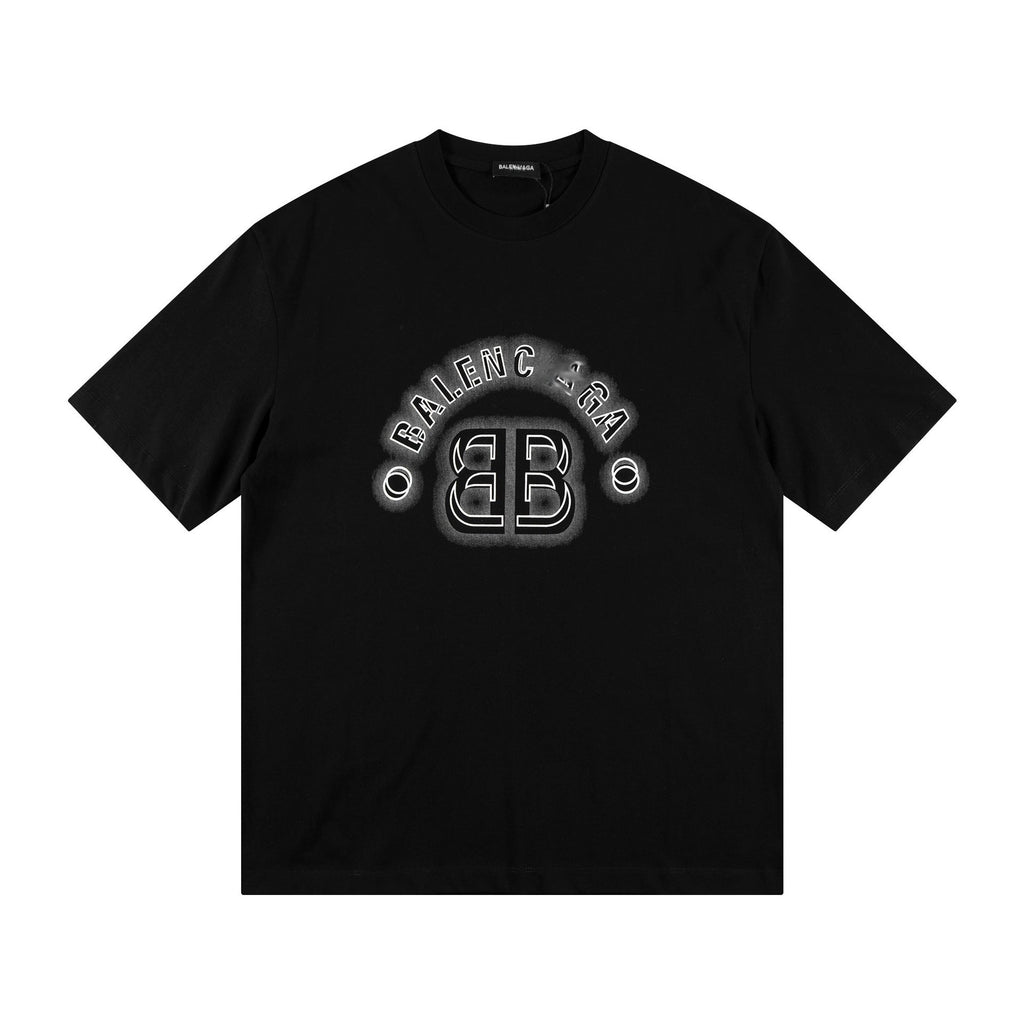 Balenciaga Embossed BB Monogram T-Shirt in Black & White