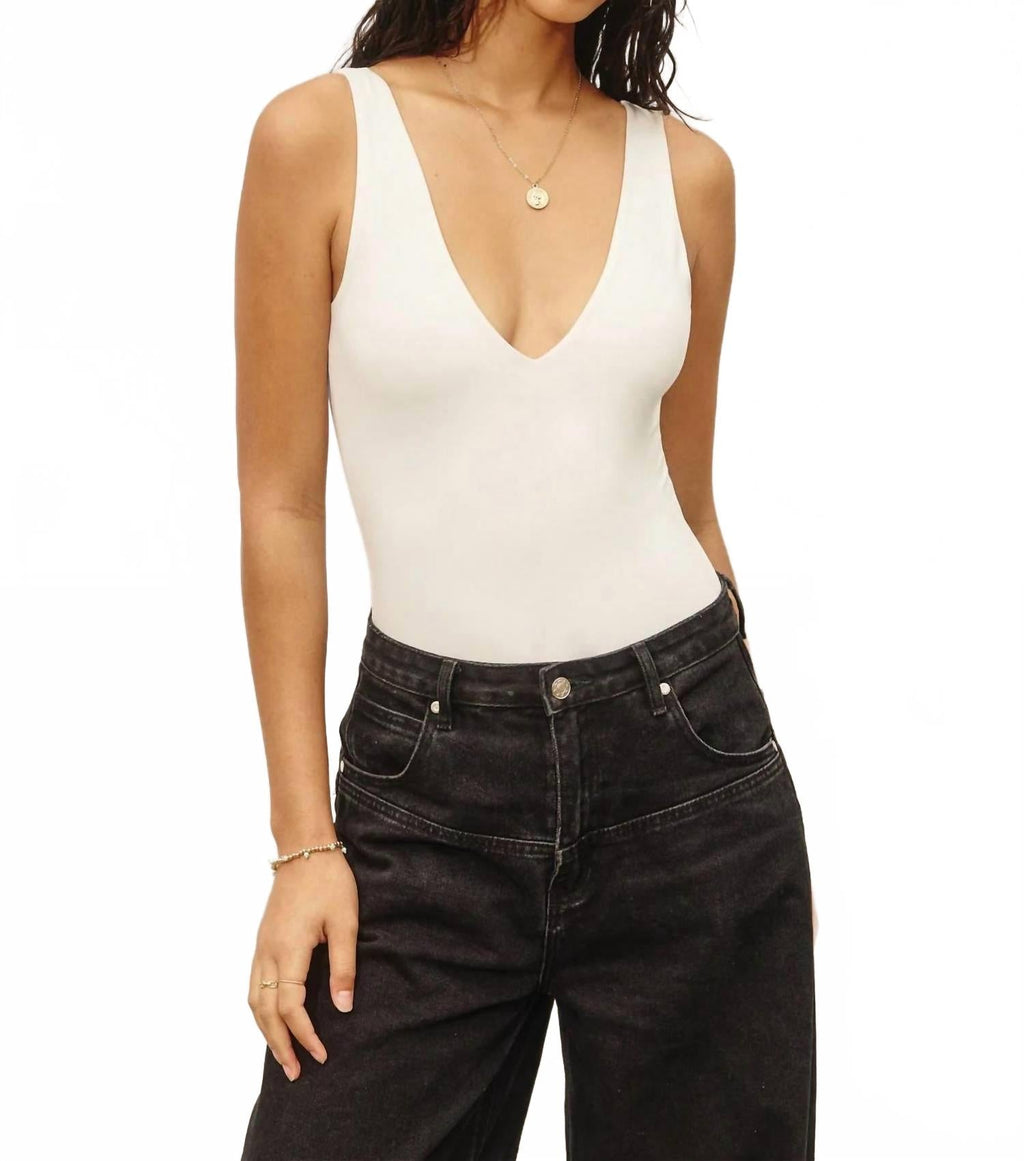 Double Layering Bodysuit In Ivory
