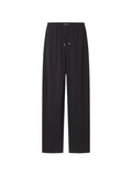 Wide Leg Trousers With Elasticated Drawstring And Logo Accents