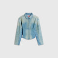 Denim shirt with sectioned design