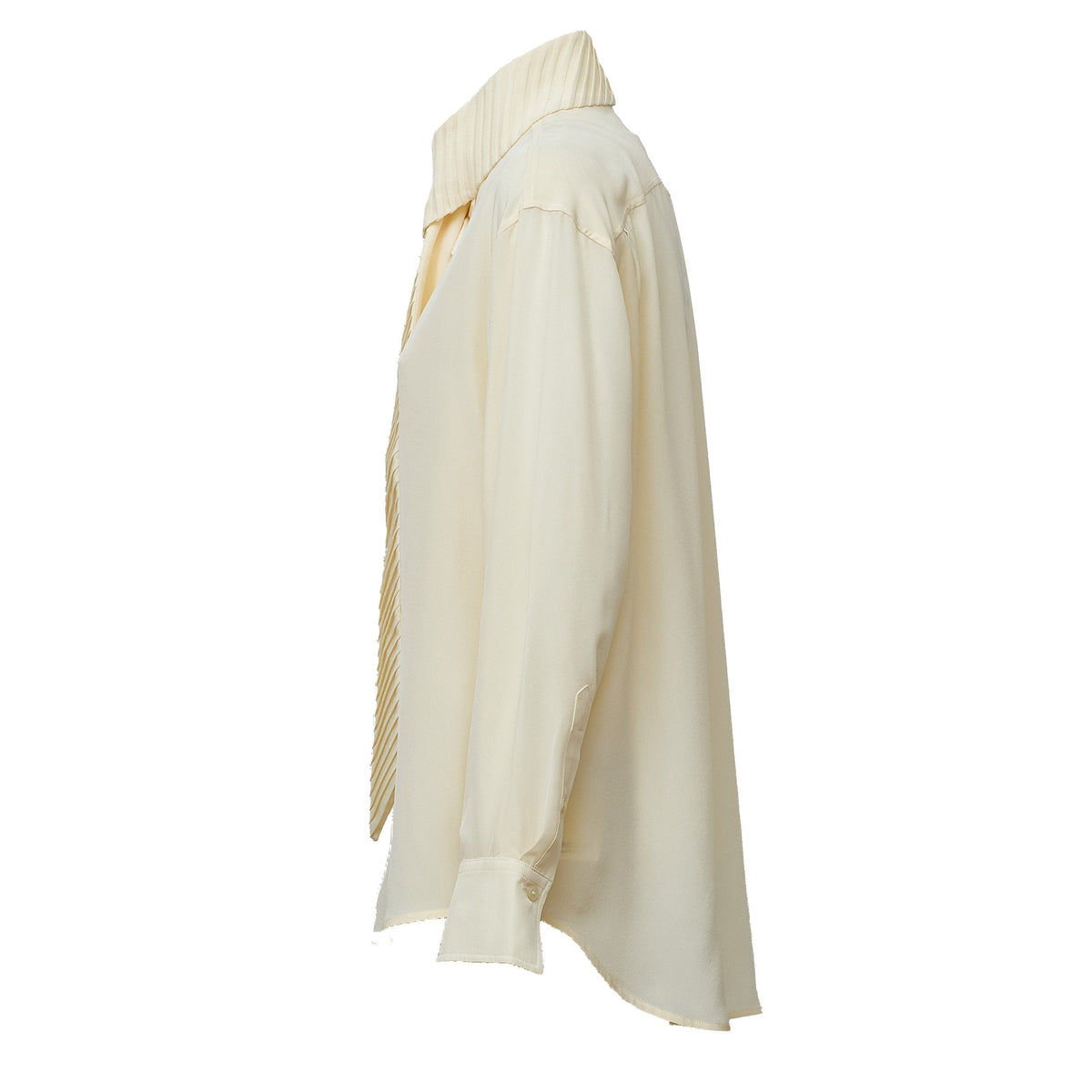 Ivory Crêpe De Chine Scarf Neckline Blouse