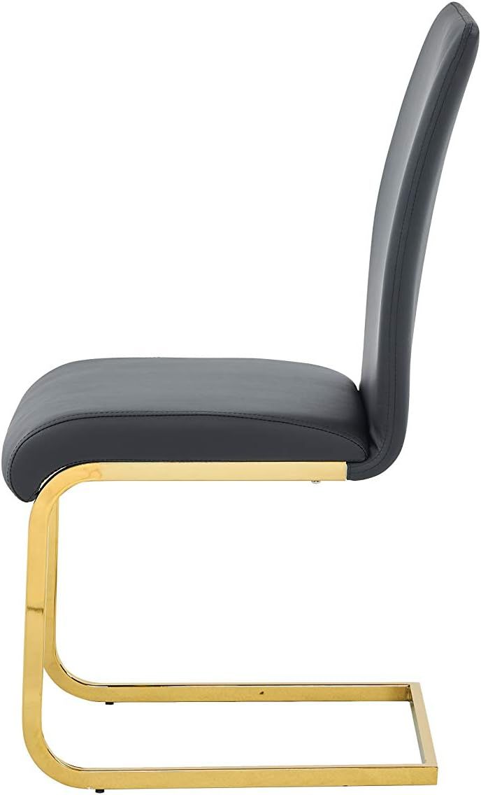 Set of 2 Faux Leather Parson Dining Chairs