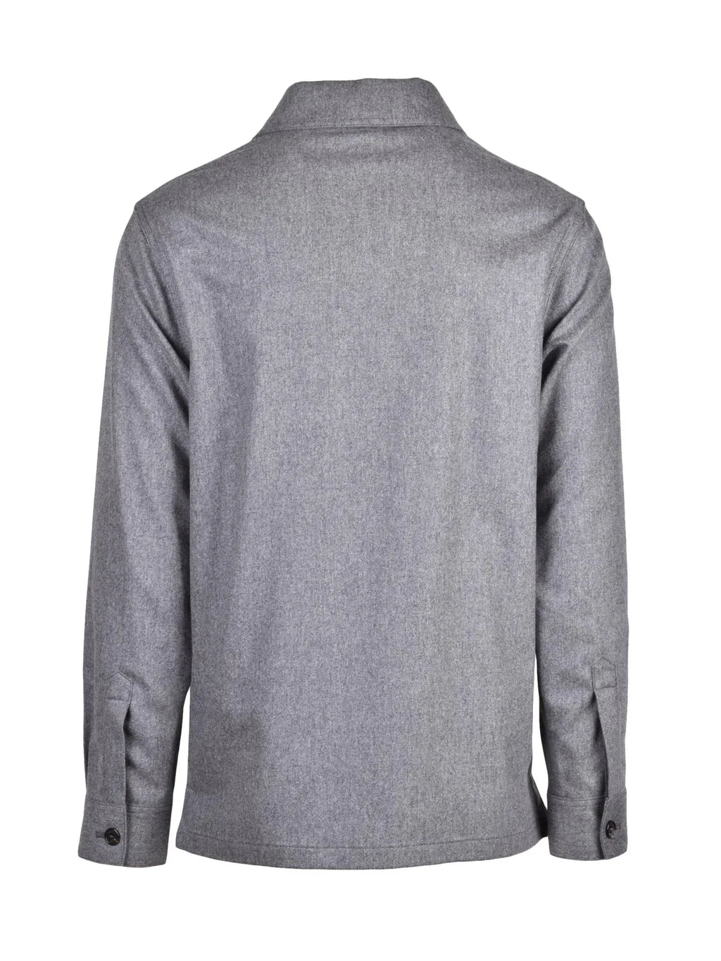 Grey Tailored Virgin Wool-Cashmere Shirt