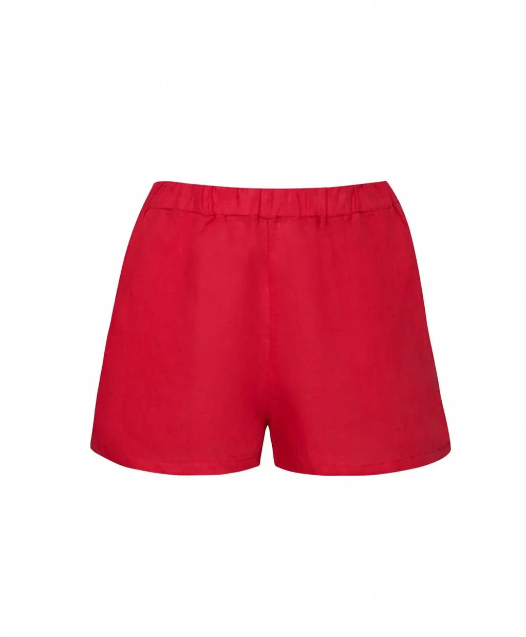 Linen Beach Shorts In Hot Pink