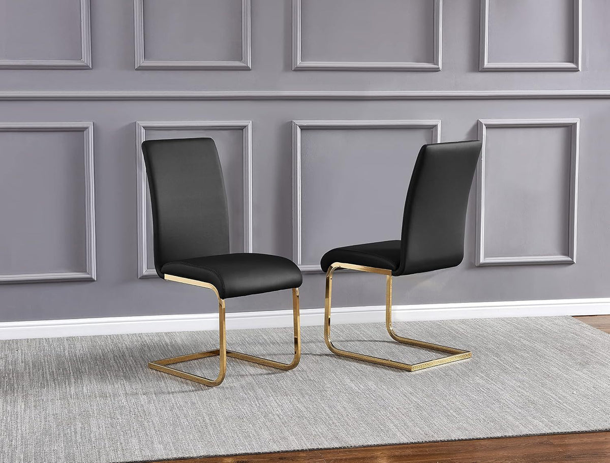 Set of 2 Faux Leather Parson Dining Chairs